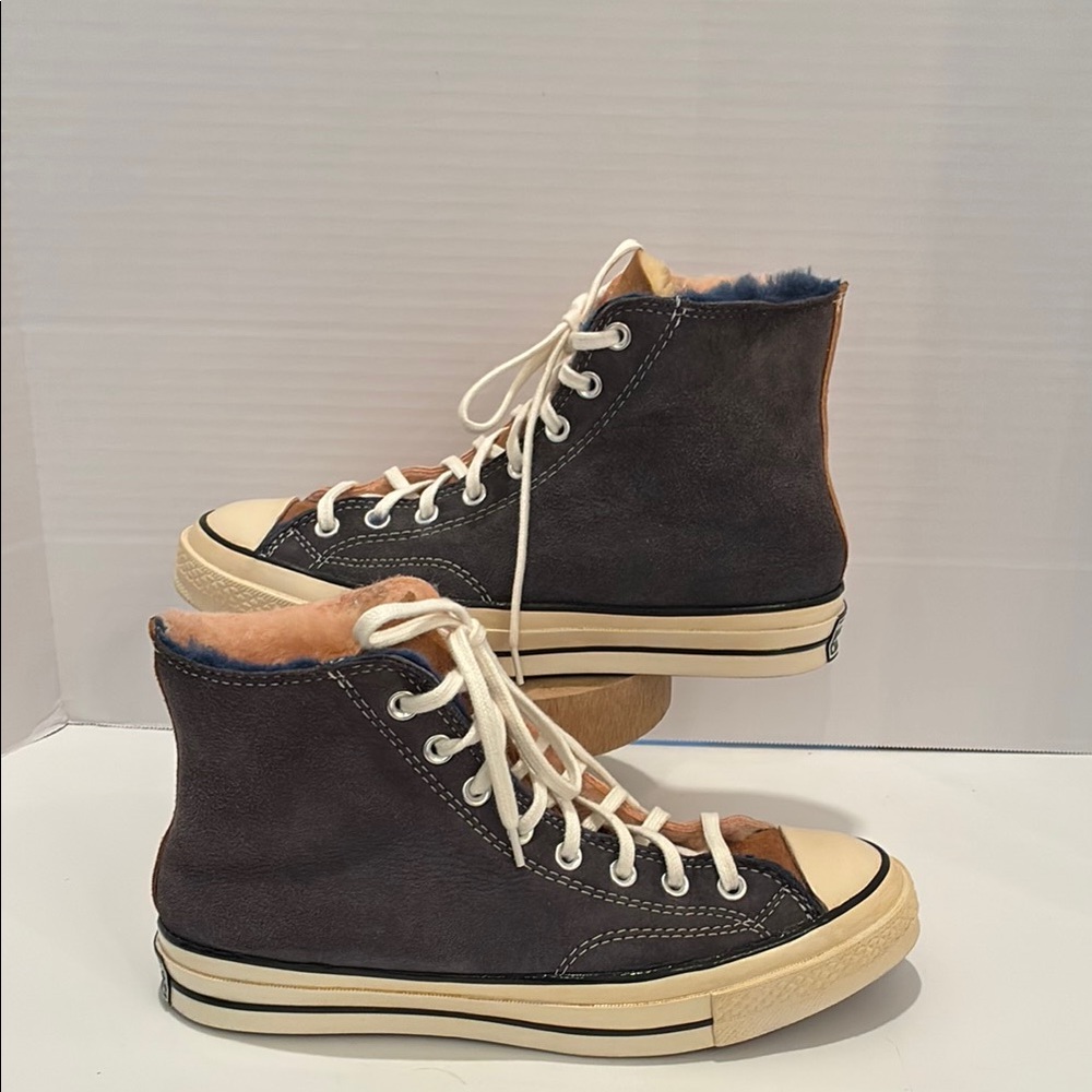 Converse Chuck Taylor All Stars High-Tops Suede with Fur Lining Navy/Pink/Brown